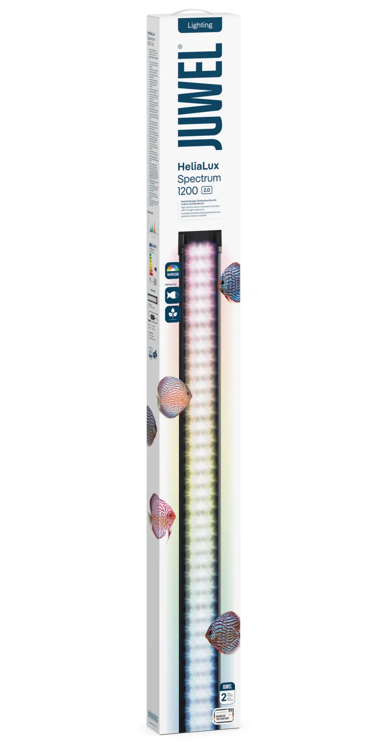 Retail packaging of the JUWEL HeliaLux Spectrum 2.0 1200 LED light